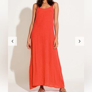 NWT Vitamin A Mari Maxi Dress - Hibiscus Crinkle Linen, M